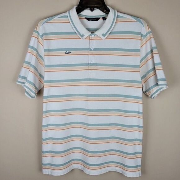 Radmor Baty Stripe Pima Cotton Short Sleeve Polo Pimaformance Multicolor Size XL - Picture 1 of 15